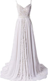 Bohemian Wedding Dresses Spaghetti Strap with Adjustable Drawstring Lace Bridal Gowns
