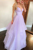 A-line Princess Sweetheart Sleeveless Asymmetrical Organza Sparkling Prom Dress