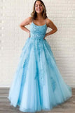 Spaghetti Strap Prom Dress Ball Gown Lace Appliques Wedding Tulle Homecoming Long Dress Princess Formal Evening Gowns
