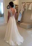 Chiffon Wedding Dress A-Line/Princess Bateau Long/Floor-Length With Lace - dennisdresses