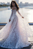 Elegant Star Appliques Chic Wedding Dress 2023 Spaghetti Straps A-line Boho Bridal Dress