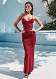Jersey Prom Dress Sheath/Column Sweetheart Ankle-Length With Lace - dennisdresses