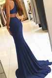 Mermaid / Trumpet Evening Gown Bodycon Dress Formal Court Train Sleeveless High Neck Stretch Fabric with Slit 2023 - dennisdresses