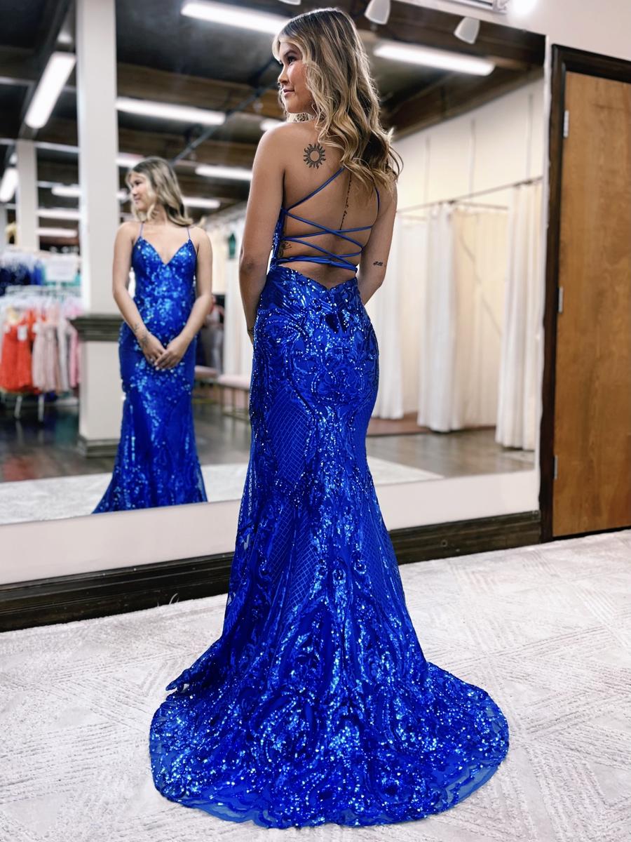 Mermaid / Trumpet Prom Dresses Sparkle & Shine Dress Formal Sweep / Brush Train Sleeveless V Neck Sequined Backless with Glitter Sequin 2023 - dennisdresses