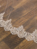 Two-tier Lace Wedding Veil Cathedral Veils with Sequin / Embroidery Tulle