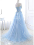 A-Line Sexy Floral Engagement Prom Birthday Dress Strapless Sleeveless Sweep / Brush Train Lace with Pleats Lace Insert 2023