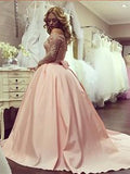 A-Line Evening Gown Vintage Dress Formal Prom Dresses Long Sleeve 2023