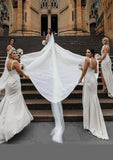 Sheath/Column Cowl Neck Sleeveless Chiffon Bridesmaid Dresses With Pleated Split