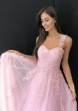 Tulle Prom Dress Ball Gown Sweetheart Long/Floor-Length With Lace - dennisdresses